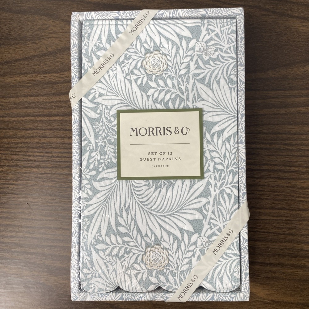 Morris & Co LARKSPUR Paper Guest Napkins Set Of 32 Decoupage William Morris